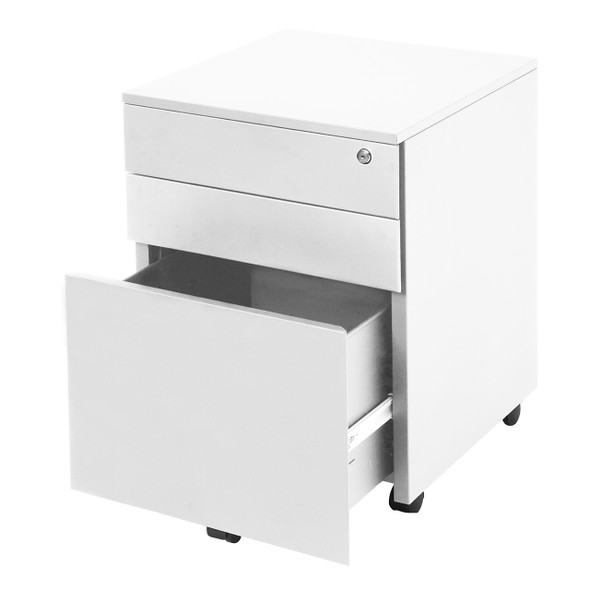 Rapidline White China Go Steel Mobile Pedestal 3 Drawer
