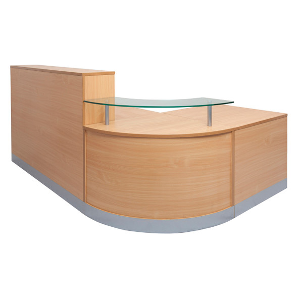 Rapidline Flow Reception Counter 2400 x 1600mm Beech