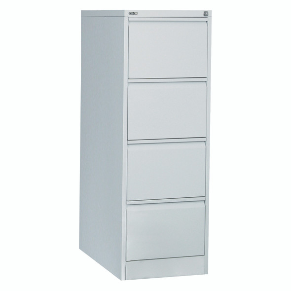 Rapidline Go Vertical Filing Cabinet 4 Drawer 460 x 620 x 1321mm Silver Grey