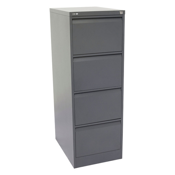 Rapidline Go Vertical Filing Cabinet 4 Drawer 460 x 620 x 1321mm Graphite Ripple