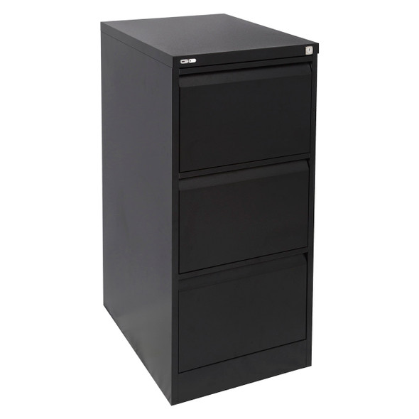 Rapidline Go Vertical Filing Cabinet 3 Drawer 460 x 620 x 1016mm Black Ripple