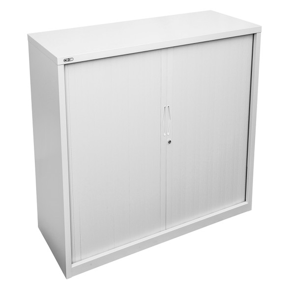 Rapidline Go Tambour Door Cupboard 1200 x 1200 x 473mm with 2 Shelves White