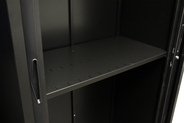 Rapidline Slotted Shelf Only Black for Go Tambour Door Cupboard 1200mm W