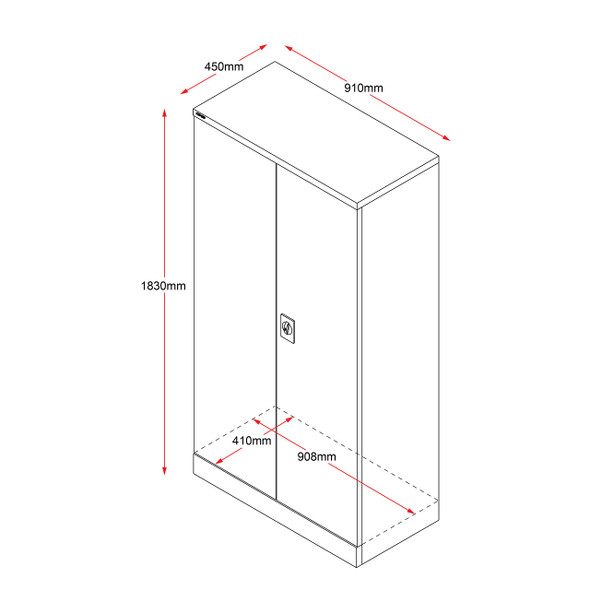Rapidline Go Swing Door Steel Cupboard White China 910 x 450 x 1830mm