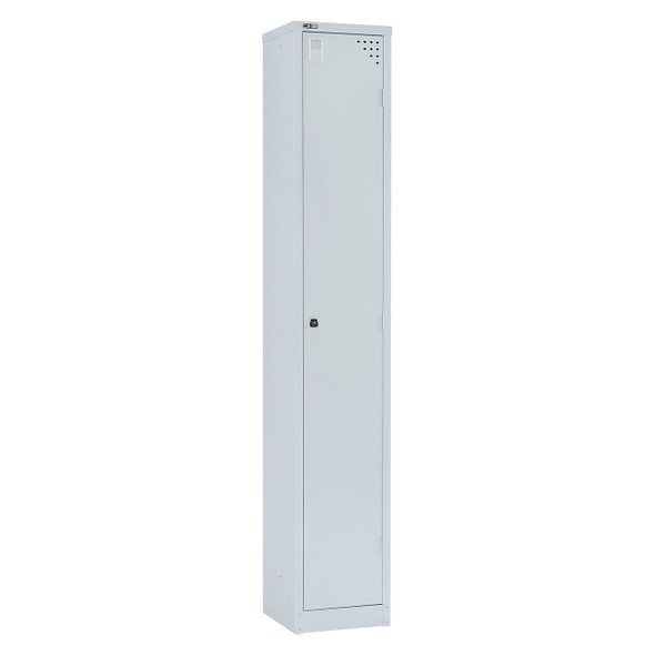 Rapidline Go 1 Door Steel Locker 380 x 455 x 1830mm Silver Grey