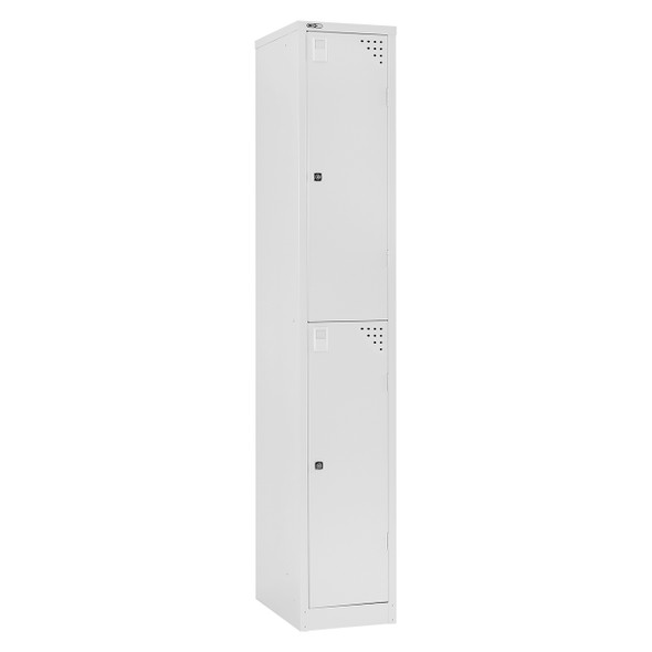 Rapidline Go 2 Door Steel Locker 305 x 455 x 1830mm White