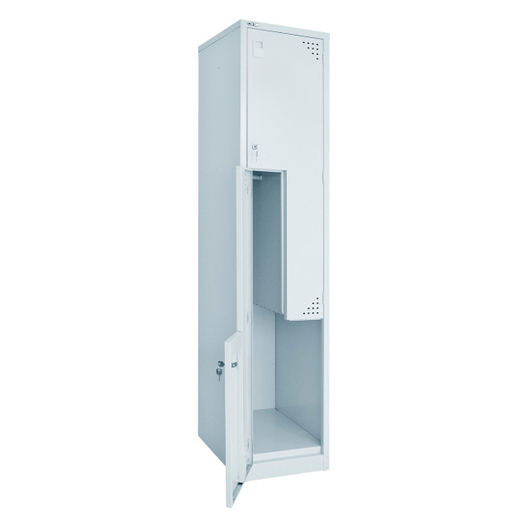 Rapidline Go Step Door Silver Grey Steel Locker 380 x 455 x 1830mm