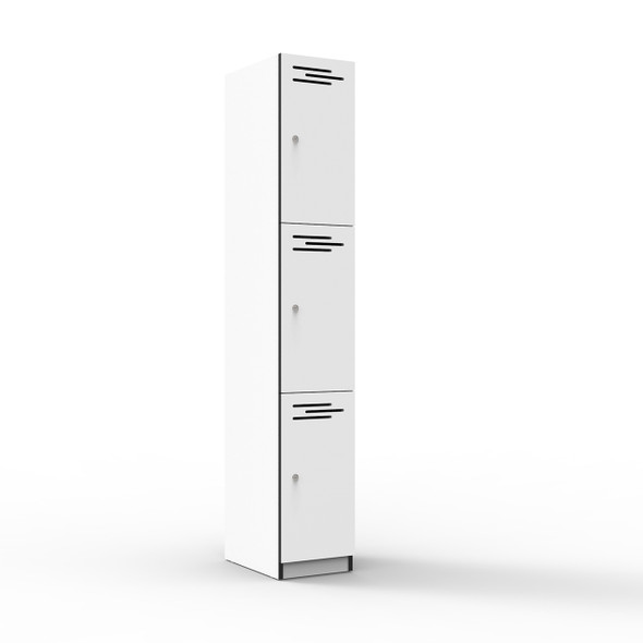 Rapidline Rapid Infinity 3 Door Melamine Locker Natural White / Black