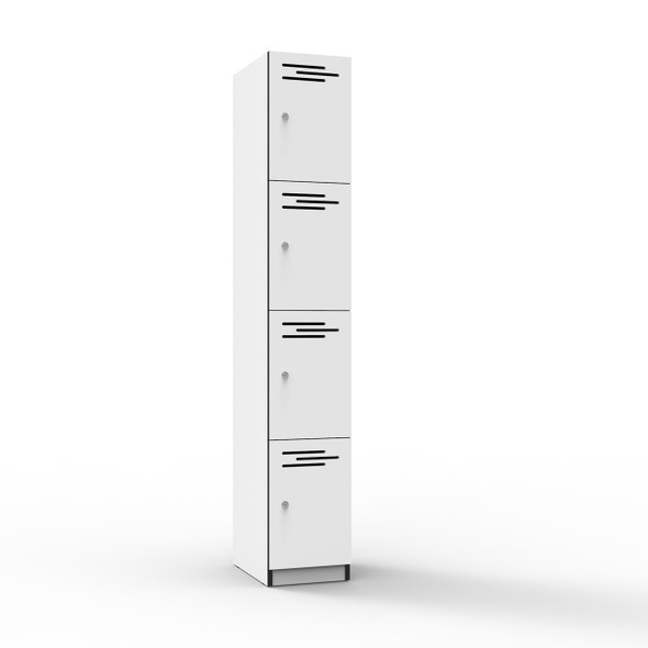 Rapidline Melamine Locker Rapid Infinity 4 Door Natural White / Black
