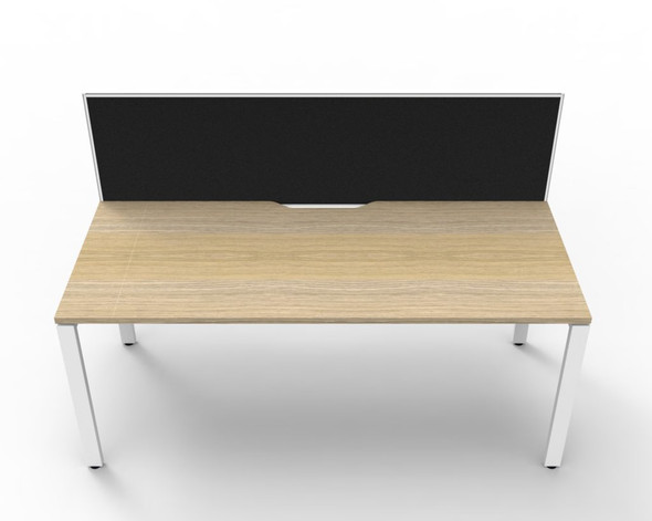 Rapidline Workstation Deluxe Infinity Single Sided Profile Leg 1500 x 750mm with Screen Natural Oak / White Satin