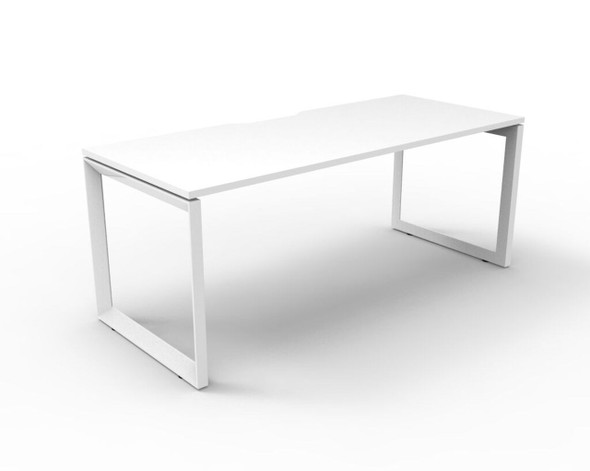 Rapidline Deluxe Infinity Single Sided Workstation Loop Leg 1200 x 750mm Natural White / White Satin