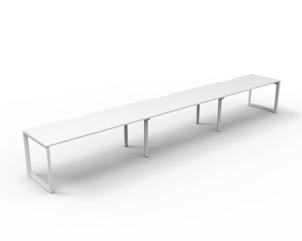 Rapidline Deluxe Infinity Single Sided 3 Person Workstation Loop Leg 1200 x 750mm Natural White / White Satin