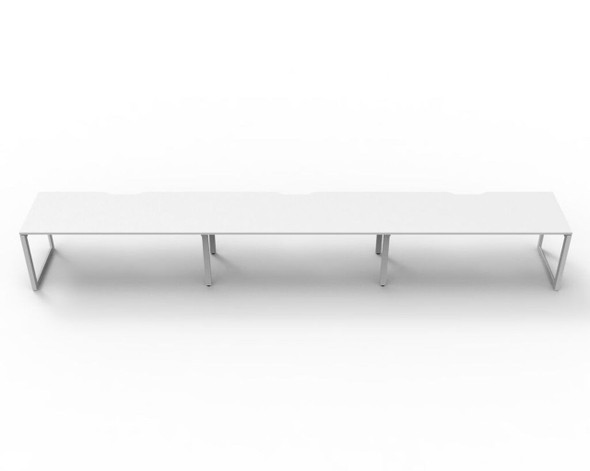 Rapidline 3 Person Workstation Deluxe Infinity Single Sided Loop Leg 1800 x 750mm Natural White / White Satin