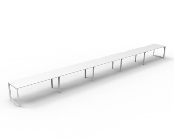 Rapidline Deluxe Infinity Single Sided 5 Person Workstation Loop Leg 1200 x 750mm Natural White / White Satin
