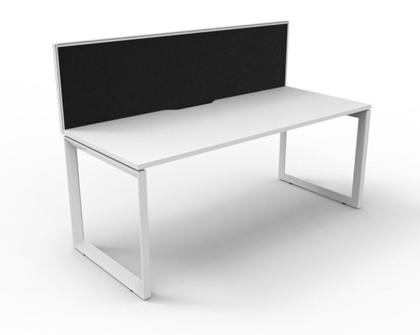 Rapidline Deluxe Infinity Single Sided Workstation Loop Leg 1500 x 750mm with Screen Natural White / White Satin