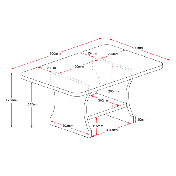 Rapidline Coffee Table Rapid Worker Slab End 900 x 600mm Beech / Ironstone