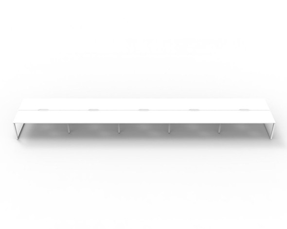 Rapidline 10 Person Deluxe Infinity Back to Back Workstation Loop Leg 1500 x 750mm Natural White / White Satin