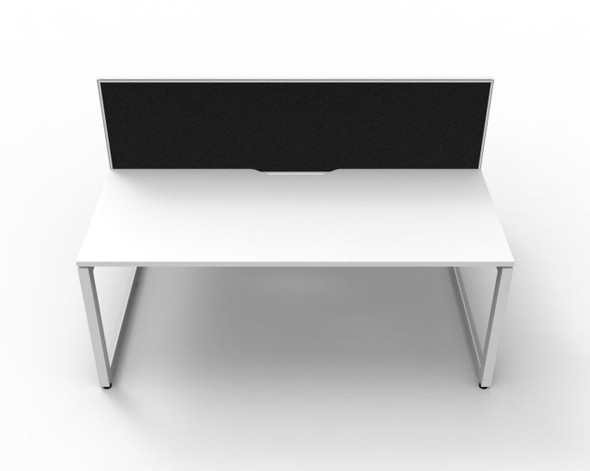 Rapidline 2 Person Deluxe Infinity Back to Back Workstation Loop Leg 1200 x 750mm with Screen Natural White / White Satin