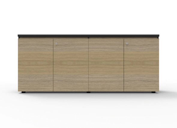 Rapidline Deluxe Infinity Swing 4 Door Cupboard 1800 x 450 x 730mm Natural Oak / Black