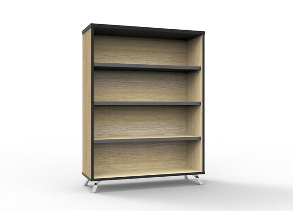 Rapidline Rapid Infinity Bookcase 900 x 315 x 1200mm Natural Oak / Black