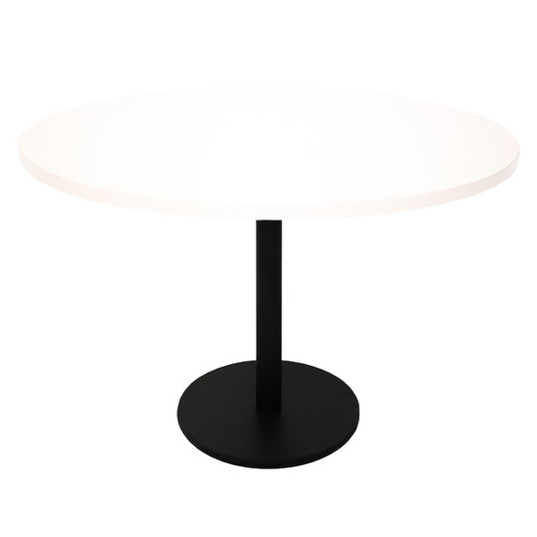 Rapidline Estilo Round Table Flat Disc Base 1200mm Diameter Natural White / Black