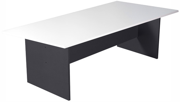 Rapidline Rapid Worker Rectangular Meeting and Boardroom Table 2400 x 1200mm Natural White / Ironstone