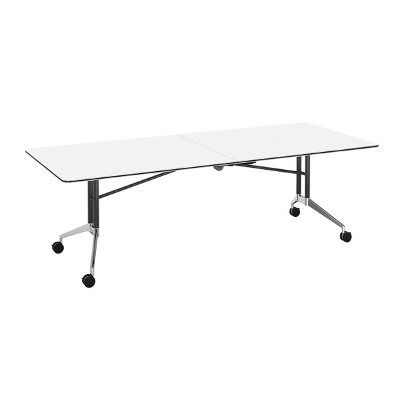 Rapidline Rapid Edge Folding Meeting and Boardroom Table 2400 x 1000mm Natural White