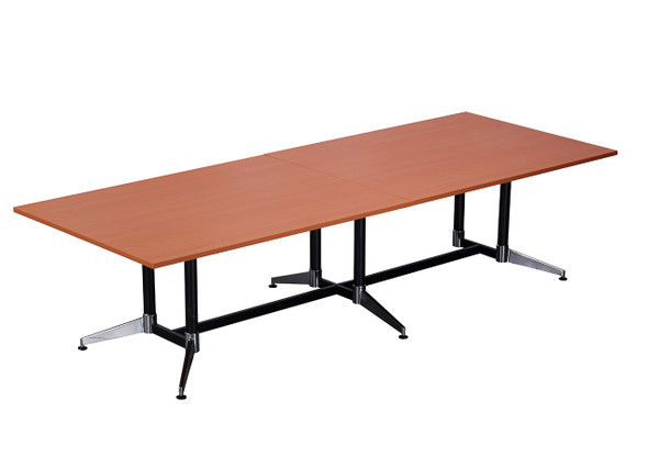 Rapidline Typhoon Meeting and Boardroom Table 3200 x 1200mm Cherry / Black Aluminium