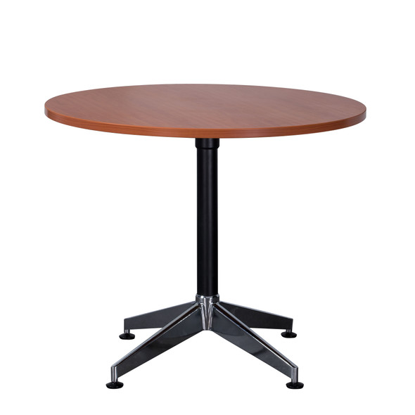 Rapidline Typhoon 4 Star Round Meeting Table 1200mm Diameter Cherry / Black Aluminium
