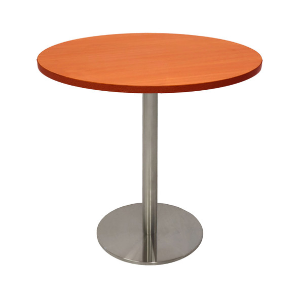 Rapidline Estilo Round Table Flat Disc Base 900mm Diameter Cherry / Stainless Steel