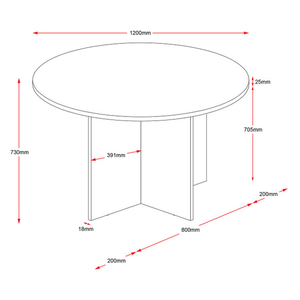 Rapidline Meeting Table Rapid Worker Round 1200mm Diameter Beech / Ironstone