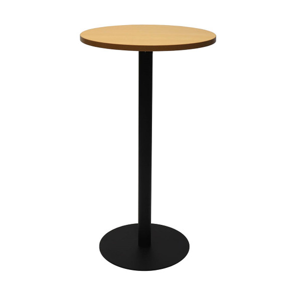 Rapidline Estilo Round Dry Bar Table Flat Disc Base 600mm Diameter Beech / Black