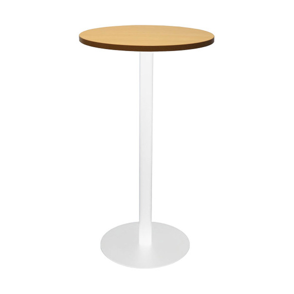 Rapidline Estilo Round Dry Bar Table Flat Disc Base 600mm Diameter Beech / White