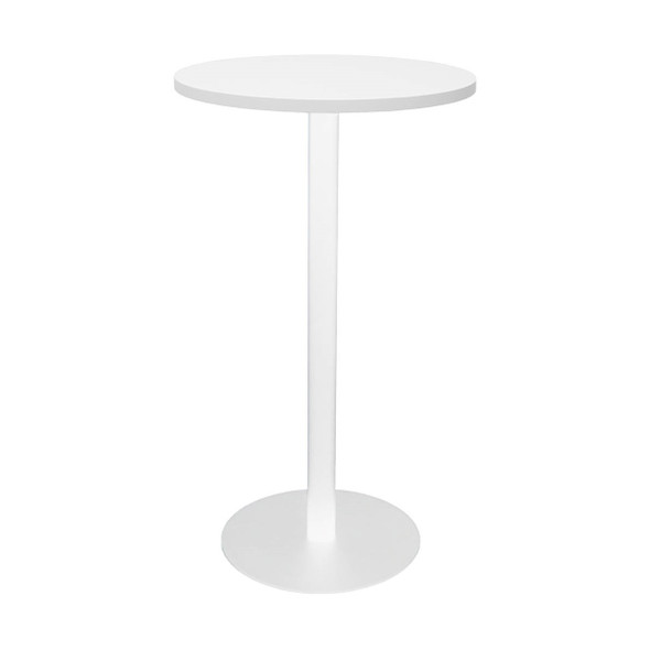 Rapidline Estilo Round Dry Bar Table Flat Disc Base 600mm Diameter Natural White / White