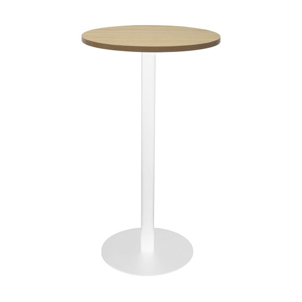 Rapidline Estilo Round Dry Bar Table Flat Disc Base 600mm Diameter Natural Oak / White