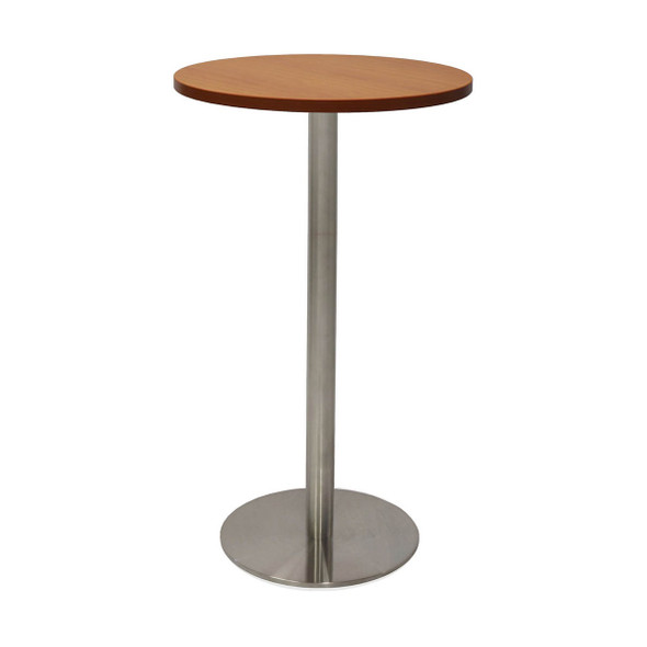 Rapidline Estilo Round Dry Bar Table Flat Disc Base 600mm Diameter Cherry / Stainless Steel