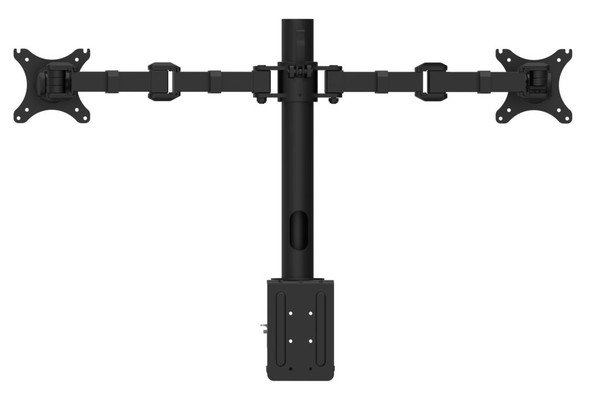 Rapidline Dual Monitor Arm Revolve Pole Mounted Black