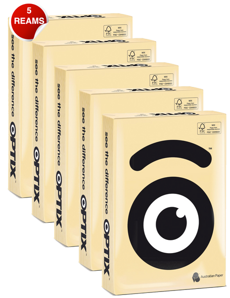 Optix Paper A4 80gsm Kula Cream Pack 500 Carton Of 5 Reams