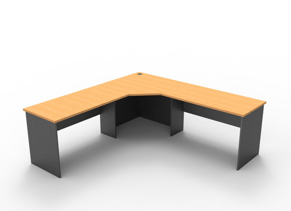 Rapidline Rapid Worker Corner Workstation 1800 x 1800 x 750mm Beech / Ironstone