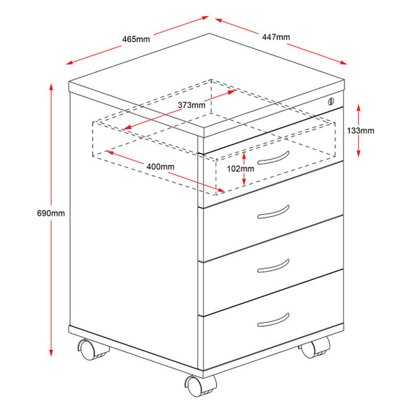 Rapidline Rapid Worker Mobile Pedestal Beech / Ironstone 4 Personal Drawer