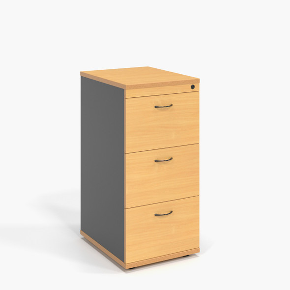 Rapidline Rapid Worker Filing Cabinet 3 Drawer 465 x 600 x 990mm Beech / Ironstone