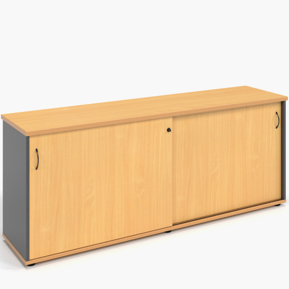 Rapidline Rapid Worker Credenza Sliding Door 1800 x 450 x 730mm Beech / Ironstone