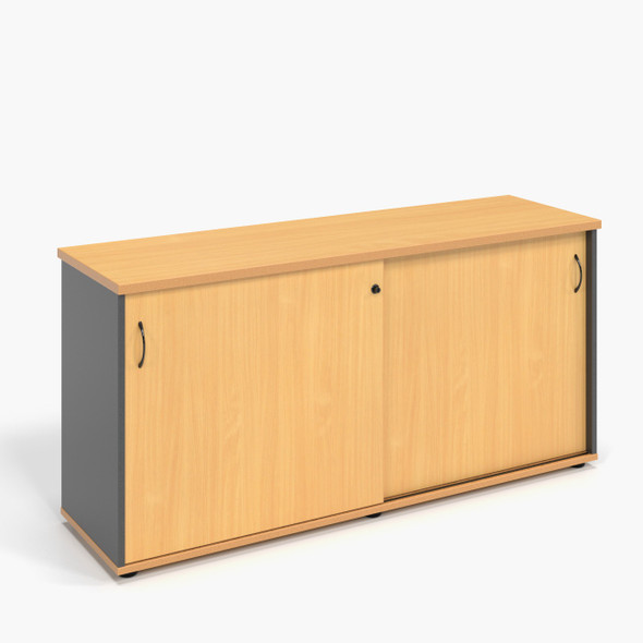 Rapidline Rapid Worker Credenza Sliding Door 1500 x 450 x 730mm Beech / Ironstone