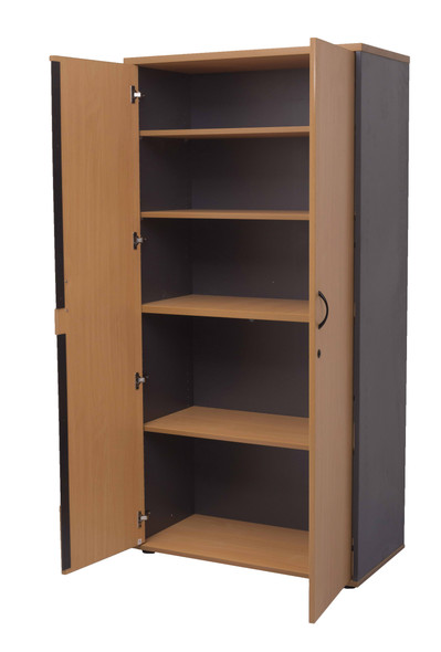 Rapidline Rapid Worker Beech / Ironstone Lockable Full Door Cupboard