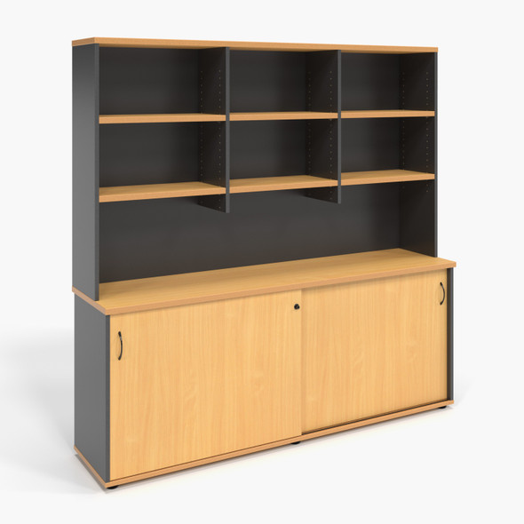 Rapidline Rapid Worker Beech / Ironstone Overhead Hutch 1800 x 315 x 1070mm