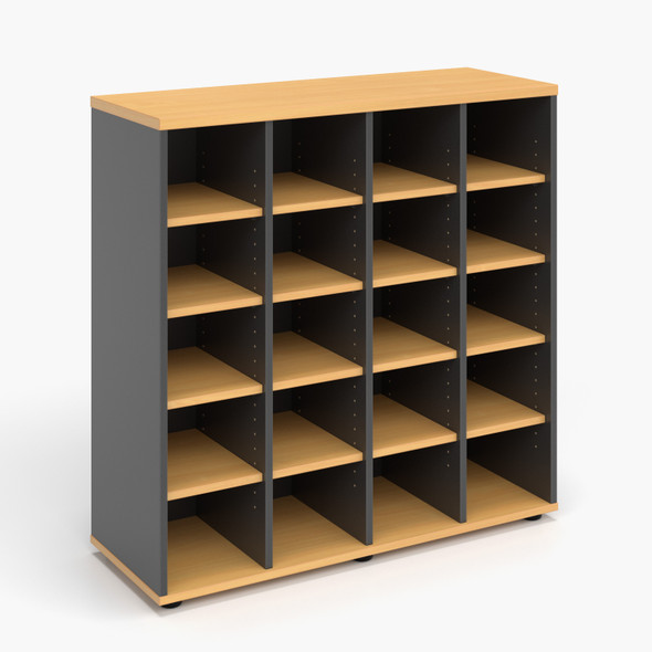 Rapidline Rapid Worker Pigeon 20 Hole Storage Unit 1040 x 380 x 1040mm Beech / Ironstone