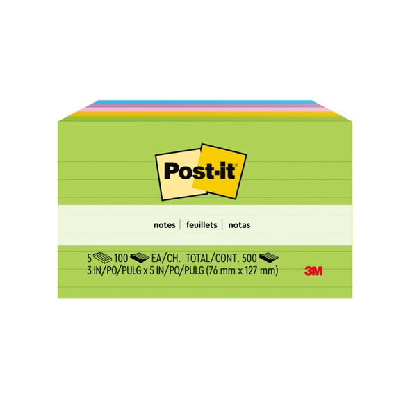 Post-it Lined Notes 76x127mm Jaipur Collection assorted colours 5 pads per pack Post-it Lined Notes 76x127mm Jaipur Collection assorted colours 5 pads per pack