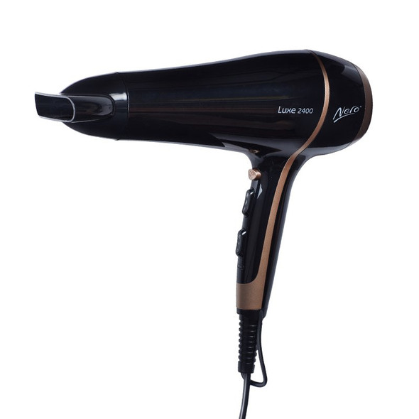 Nero Luxe Hair Dryer Gloss Black and Rose Gold