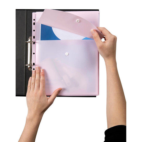 Marbig A4 Binder Wallet Top Open Pastel Pink Pack of 12