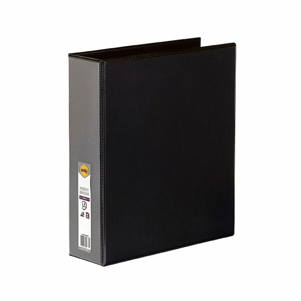 Marbig Clearview Insert Binder 50mm 4D A4 Black Pack of 12